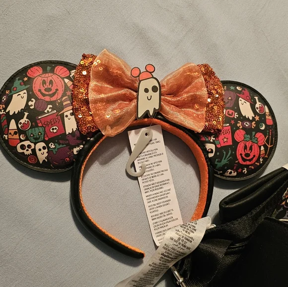 Loungefly Halloween Minnie backpack and ears - Picture 3 of 9